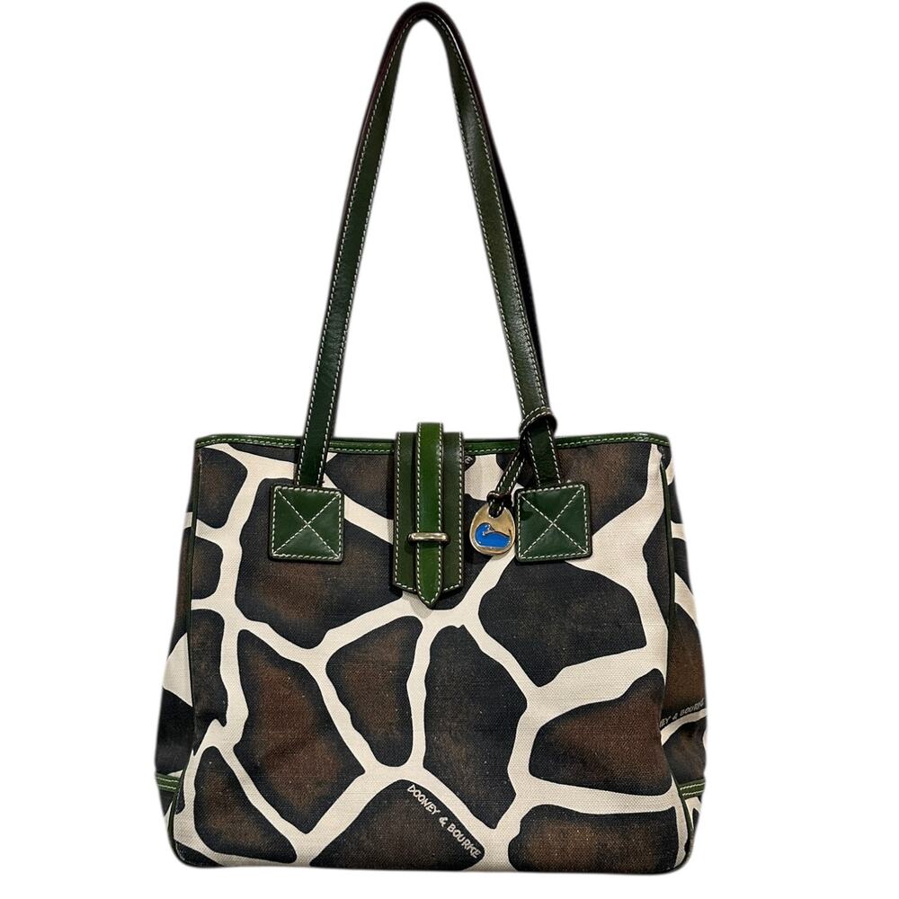 Vintage Dooney & Bourke Giraffe Canvas Tote Bag